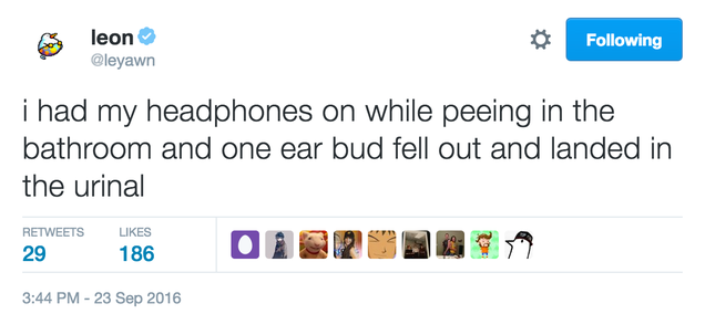 Illustration for article titled Pissing Man Discovers Major Apple AirPod Design Flaw